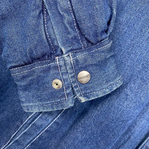 Craftsman Jacket Mens 2XL Blue Heavy Denim Canvas Work Barn Chore Flannel Lined - Picture 5 of 12